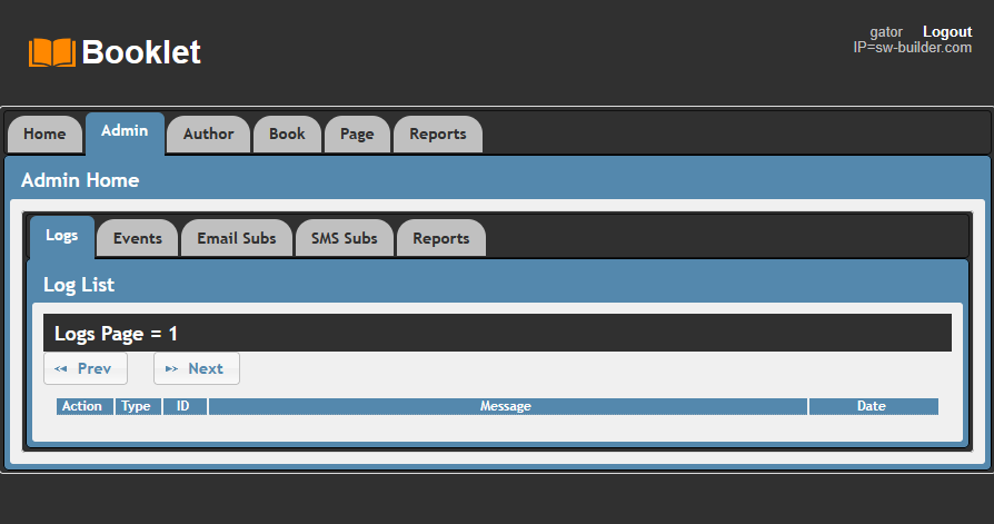 Admin Tab